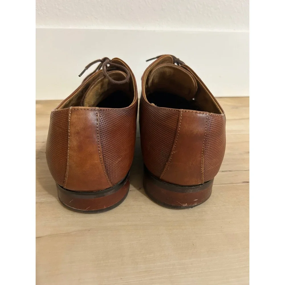 Florsheim Mens‎ Postino Plain Toe Lace Up Oxfords Size 13 Brown Cognac Leather